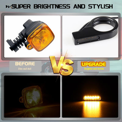 12 Ounces Motorcycle Front Fork LED Turn Signals with Amber Blinkers and Mounting Bracket