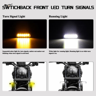 12 Ounces Motorcycle Front Fork LED Turn Signals with Amber Blinkers and Mounting Bracket