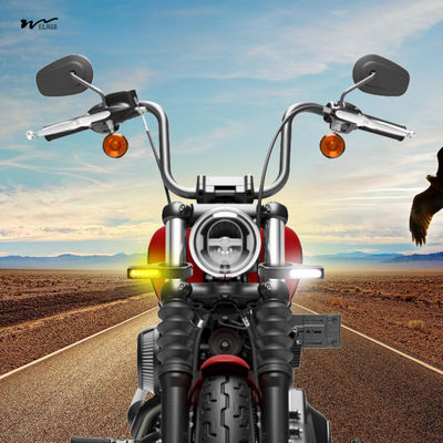 12 Ounces Motorcycle Front Fork LED Turn Signals with Amber Blinkers and Mounting Bracket