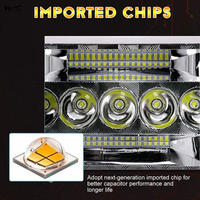 High/Low Beam LED Headlights with Halo Angel Eyes DRL Turn Signal Light 5x7/7x6 Chips