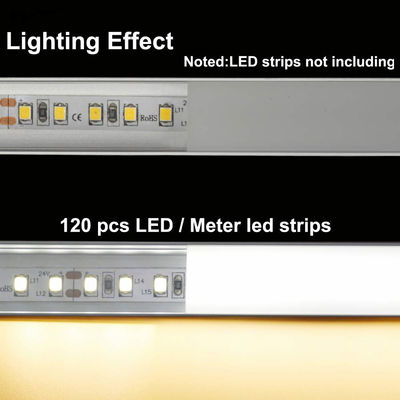 Plus-Size U Shape LED Aluminum Channel System with Milky Cover 10-Pack 6.6ft/2Meter